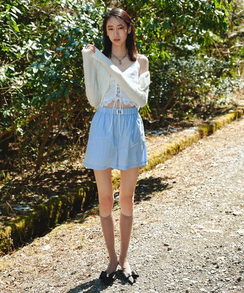 PUBLUX（パブリュクス）の「MARY QUANT × PUBLUX/マリークワント ロゴネーム付き イージーショートパンツ　限定展開（その他パンツ・レディース・ネイビー/ブルー/ブラック・ﾌﾘ-）」の7枚目の写真