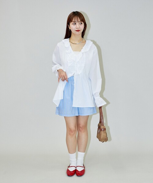 PUBLUX（パブリュクス）の「MARY QUANT × PUBLUX/マリークワント ロゴネーム付き イージーショートパンツ　限定展開（その他パンツ・レディース・ネイビー/ブルー/ブラック・ﾌﾘ-）」の14枚目の写真