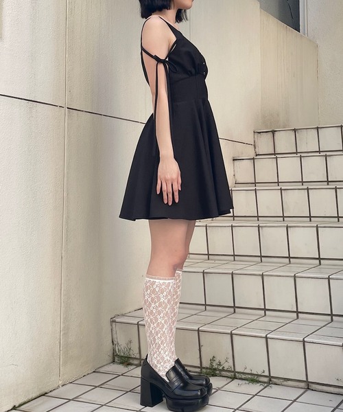 NOMAE（ノーマエ）の「アームリボン2wayミニワンピース（ワンピース・レディース・ブルー系その他/ブラック/グレー/ブラック系その他・FREE）」の21枚目の写真