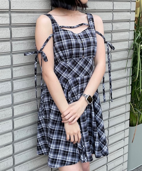 NOMAE（ノーマエ）の「アームリボン2wayミニワンピース（ワンピース・レディース・ブルー系その他/ブラック/グレー/ブラック系その他・FREE）」の11枚目の写真