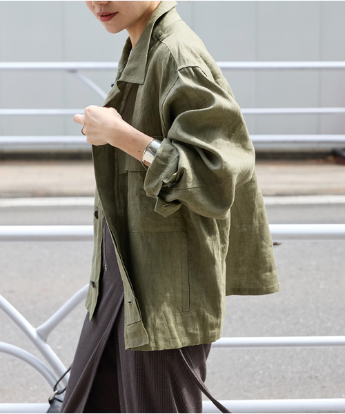 ジャーナルスタンダードリネンミニタリージャケット JOURNAL STANDARD｜《追加3》リネンミリタリージャケット