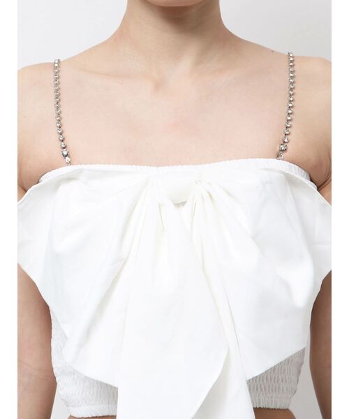 GYDA（ジェイダ）の「ビジューストーンストラップ2WAYリボンブラウス（シャツ/ブラウス・レディース・オフホワイト/ブラック・FREE）」の10枚目の写真