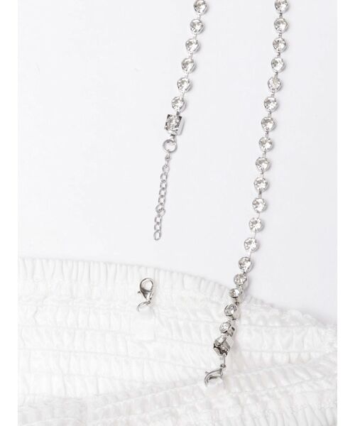 GYDA（ジェイダ）の「ビジューストーンストラップ2WAYリボンブラウス（シャツ/ブラウス・レディース・オフホワイト/ブラック・FREE）」の14枚目の写真