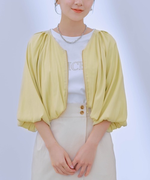 COHINA　バルーンデザインブラウスジャケット バルーンデザインブラウスジャケット | 小柄・低身長女性向け