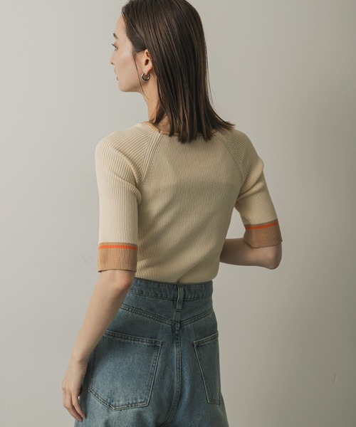 SENSE OF PLACE by URBAN RESEARCH（センスオブプレイスバイアーバンリサーチ）の「スクエアネックバイカラーコンパクトセーター（ニット/セーター・レディース・ブラック/グリーン/アイボリー・ONE）」の15枚目の写真