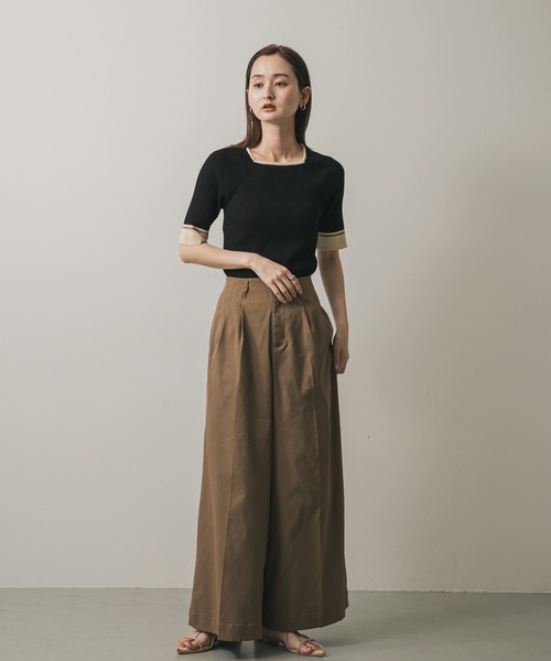 SENSE OF PLACE by URBAN RESEARCH（センスオブプレイスバイアーバンリサーチ）の「スクエアネックバイカラーコンパクトセーター（ニット/セーター・レディース・ブラック/グリーン/アイボリー・ONE）」の22枚目の写真