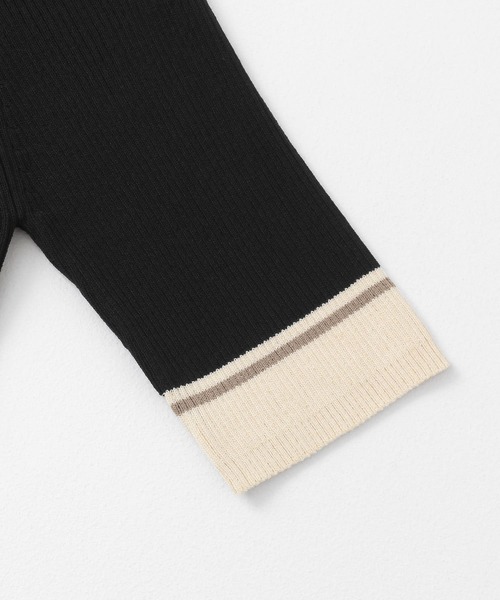 SENSE OF PLACE by URBAN RESEARCH（センスオブプレイスバイアーバンリサーチ）の「スクエアネックバイカラーコンパクトセーター（ニット/セーター・レディース・ブラック/グリーン/アイボリー・ONE）」の10枚目の写真