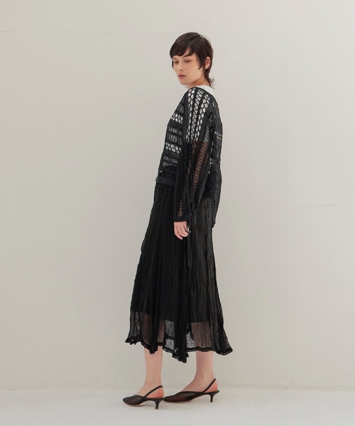 DRESSLAVE（ドレスレイブ）の「paper yarn hole knit(ペーパーヤーンホールニット)（ニット/セーター・レディース・ブルー/ブラック/ホワイト・38）」の4枚目の写真