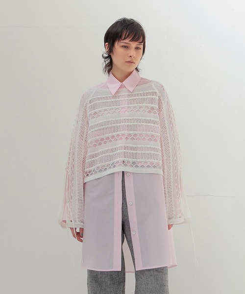 DRESSLAVE（ドレスレイブ）の「paper yarn hole knit(ペーパーヤーンホールニット)（ニット/セーター・レディース・ブルー/ブラック/ホワイト・38）」の6枚目の写真