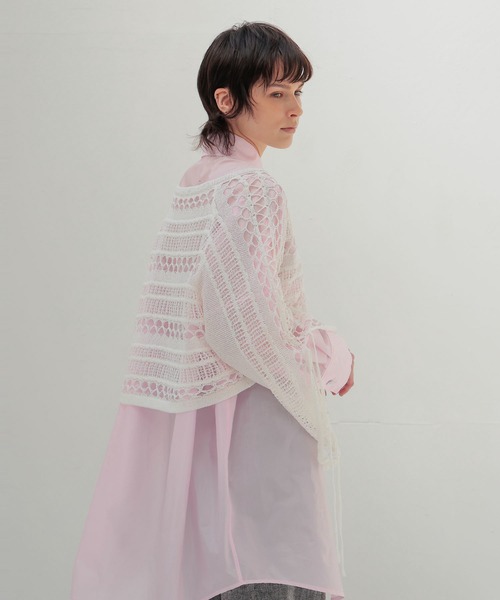 DRESSLAVE（ドレスレイブ）の「paper yarn hole knit(ペーパーヤーンホールニット)（ニット/セーター・レディース・ブルー/ブラック/ホワイト・38）」の7枚目の写真