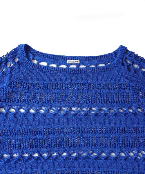 DRESSLAVE（ドレスレイブ）の「paper yarn hole knit(ペーパーヤーンホールニット)（ニット/セーター・レディース・ブルー/ブラック/ホワイト・38）」の14枚目の写真