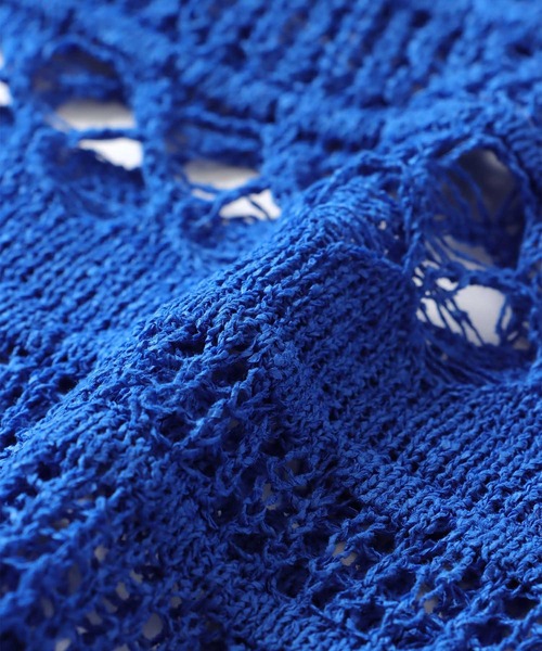 DRESSLAVE（ドレスレイブ）の「paper yarn hole knit(ペーパーヤーンホールニット)（ニット/セーター・レディース・ブルー/ブラック/ホワイト・38）」の17枚目の写真