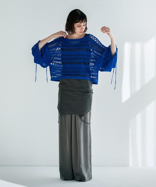 DRESSLAVE（ドレスレイブ）の「paper yarn hole knit(ペーパーヤーンホールニット)（ニット/セーター・レディース・ブルー/ブラック/ホワイト・38）」の13枚目の写真