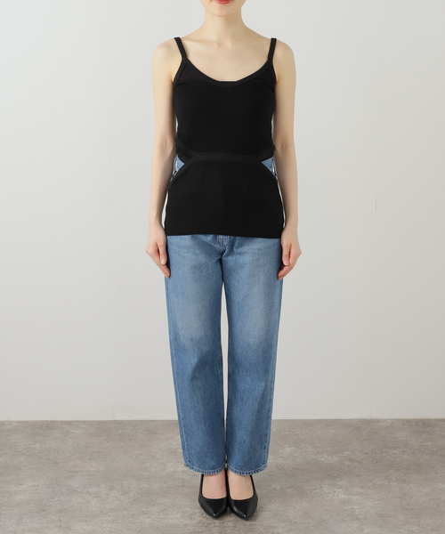 FUMIE TANAKA(フミエタナカ)の「【FUMIE TANAKA(フミエタナカ)】diamoud cut cami:キャミソール(キャミソール・レディース・カーキ/ブラック・2)」の4枚目の写真
