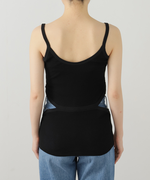 FUMIE TANAKA(フミエタナカ)の「【FUMIE TANAKA(フミエタナカ)】diamoud cut cami:キャミソール(キャミソール・レディース・カーキ/ブラック・2)」の7枚目の写真