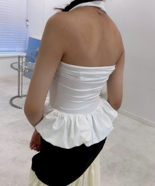 ipugo(イプゴ)の「ipugo/イプゴ バルーンホルダーネック タンクトップ 秋物 秋服 2026年秋冬(タンクトップ・レディース・ホワイト/ブラック・FREE)」の7枚目の写真