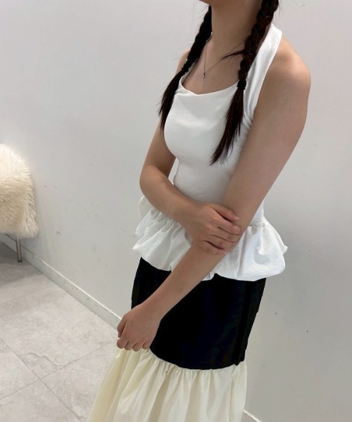 ipugo(イプゴ)の「ipugo/イプゴ バルーンホルダーネック タンクトップ 秋物 秋服 2026年秋冬(タンクトップ・レディース・ホワイト/ブラック・FREE)」の4枚目の写真