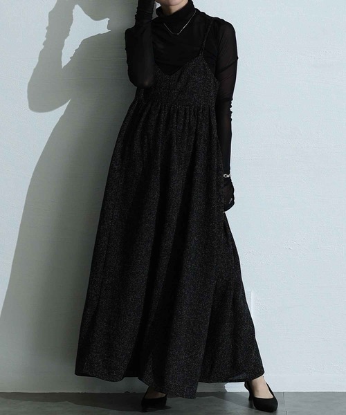 Diagram ツイード風サロペットワンピース ブラック ツイードサロペットスカート（ワンピース）｜Sawa a la mode（サワ