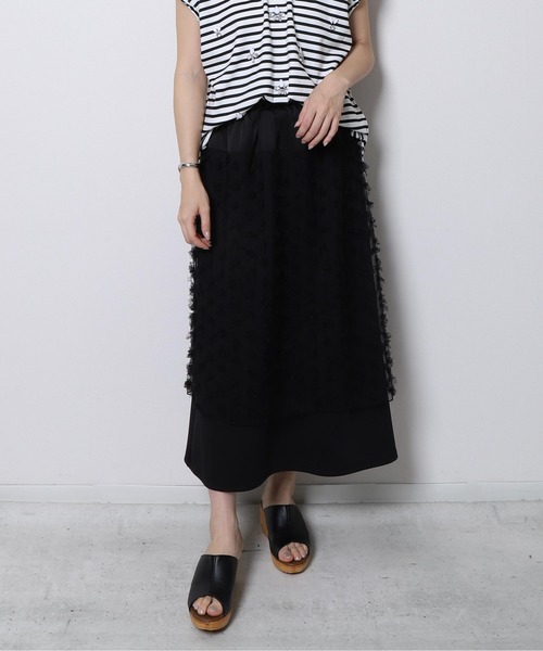 フラワーチュールレイヤードスカート