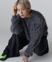 MSG(エムエスジー)のワンポイントフェザーショートニット【UNISEX】(ニット/セーター)