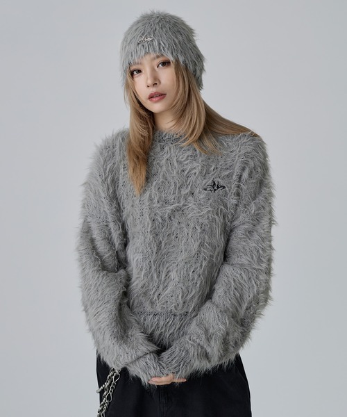 MSG（エムエスジー）の「ワンポイントフェザーショートニット【UNISEX】（ニット/セーター・メンズ・チャコール/ブラック/ブラウン/グレー/ベージュ/マスタード・XL/L/M/S）」の17枚目の写真