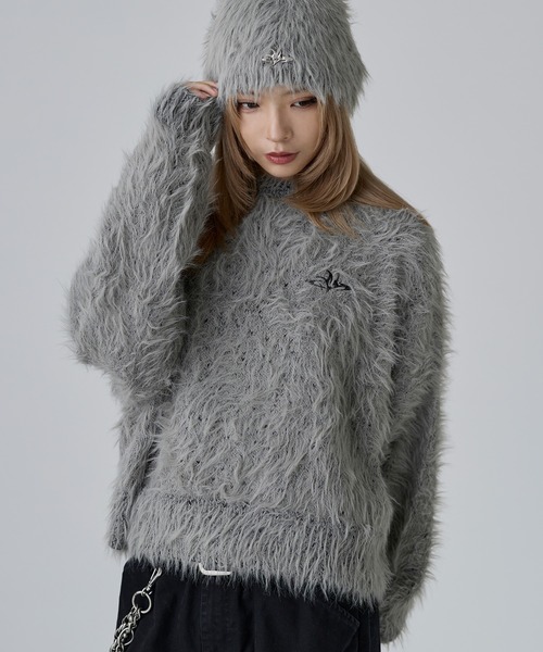 MSG（エムエスジー）の「ワンポイントフェザーショートニット【UNISEX】（ニット/セーター・メンズ・チャコール/ブラック/ブラウン/グレー/ベージュ/マスタード・XL/L/M/S）」の18枚目の写真