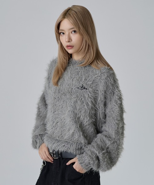 MSG（エムエスジー）の「ワンポイントフェザーショートニット【UNISEX】（ニット/セーター・メンズ・チャコール/ブラック/ブラウン/グレー/ベージュ/マスタード・XL/L/M/S）」の19枚目の写真