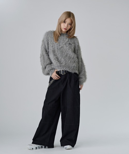 MSG（エムエスジー）の「ワンポイントフェザーショートニット【UNISEX】（ニット/セーター・メンズ・チャコール/ブラック/ブラウン/グレー/ベージュ/マスタード・XL/L/M/S）」の20枚目の写真