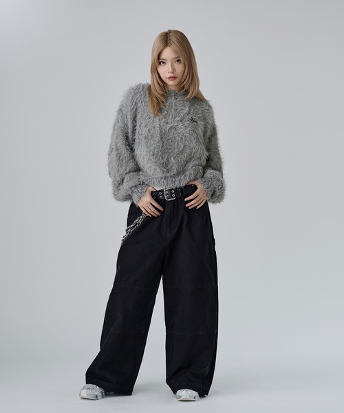 MSG（エムエスジー）の「ワンポイントフェザーショートニット【UNISEX】（ニット/セーター・メンズ・チャコール/ブラック/ブラウン/グレー/ベージュ/マスタード・XL/L/M/S）」の21枚目の写真