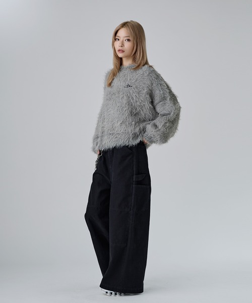 MSG（エムエスジー）の「ワンポイントフェザーショートニット【UNISEX】（ニット/セーター・メンズ・チャコール/ブラック/ブラウン/グレー/ベージュ/マスタード・XL/L/M/S）」の22枚目の写真