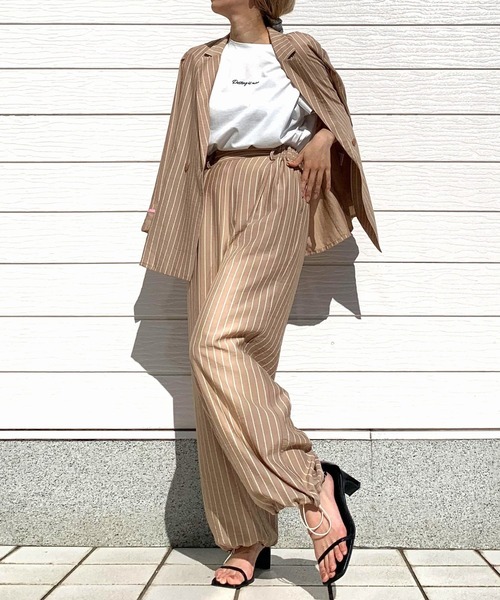 Q（キュー）の「裾ドロストストレートパンツ（その他パンツ・レディース・ベージュ系その他/チャコールグレー・MEDIUM）」の19枚目の写真