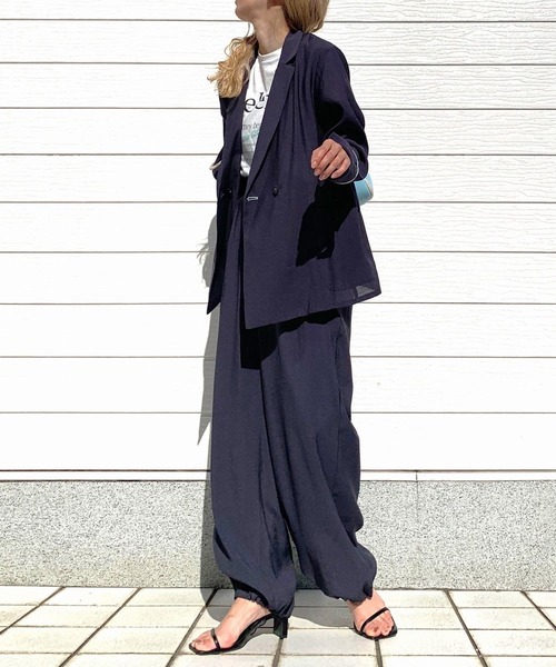 Q（キュー）の「裾ドロストストレートパンツ（その他パンツ・レディース・ベージュ系その他/チャコールグレー・MEDIUM）」の21枚目の写真