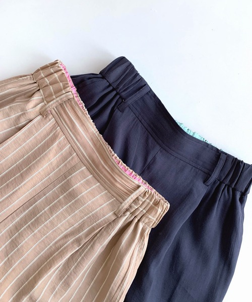Q（キュー）の「裾ドロストストレートパンツ（その他パンツ・レディース・ベージュ系その他/チャコールグレー・MEDIUM）」の6枚目の写真