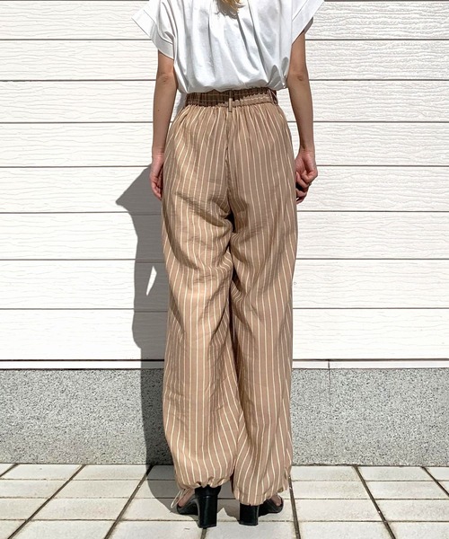 Q（キュー）の「裾ドロストストレートパンツ（その他パンツ・レディース・ベージュ系その他/チャコールグレー・MEDIUM）」の5枚目の写真