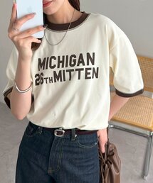 DISCOAT（ディスコート）の「【ユニセックス】アソートロゴプリントリンガーTシャツ（Tシャツ/カットソー・メンズ）」