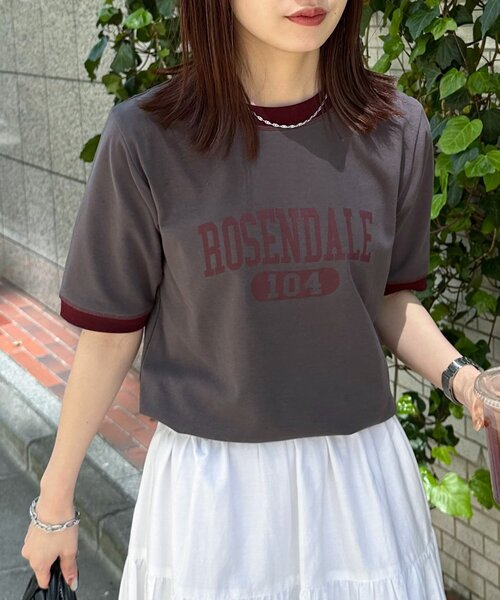 セール】【ユニセックス】アソートロゴプリントリンガーTシャツ（T