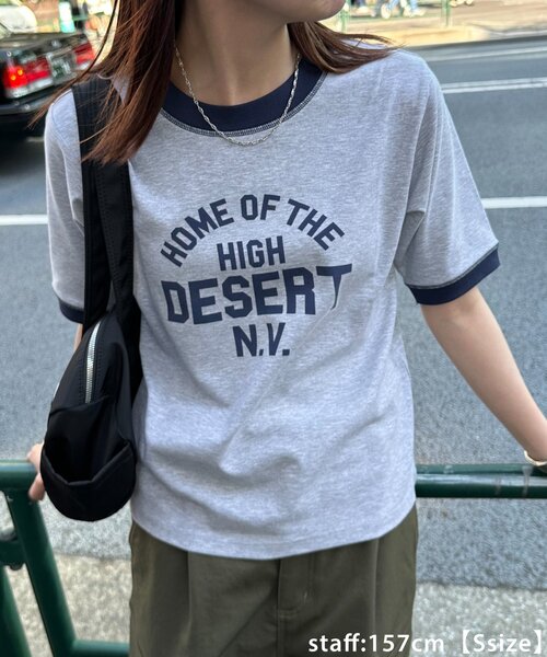 DISCOAT(ディスコート)の「【ユニセックス】アソートロゴプリントリンガーTシャツ(Tシャツ/カットソー・レディース・チャコールグレー/ライトグレー/ベージュ・SMALL/MEDIUM)」の11枚目の写真