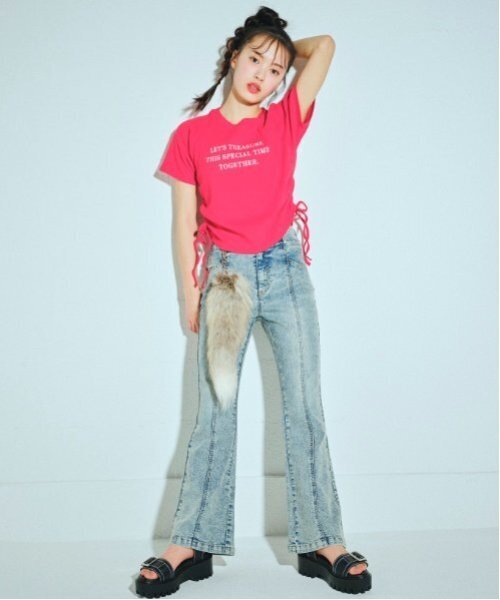 試着のみ！新品同様の極美品✨REFLEM フレアデニム Lサイズ セール】【接触冷感/ひんやり】スタイルアップフレアデニム（デニム