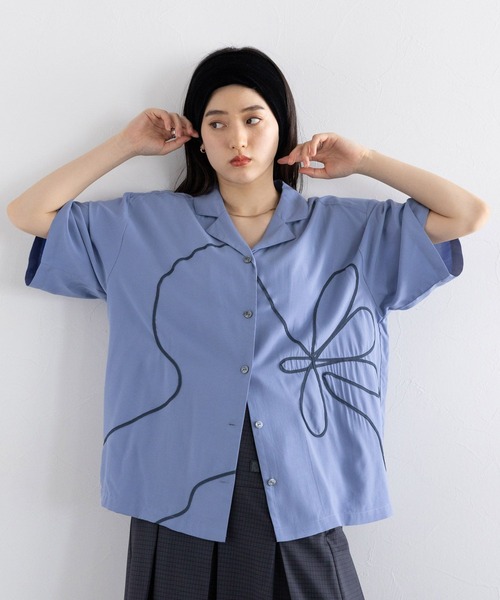 RAGEBLUE(レイジブルー)の「コード刺繍/フラワーモチーフシャツ(シャツ/ブラウス・レディース・ホワイト/ブルー/ブラック・FREE)」の22枚目の写真