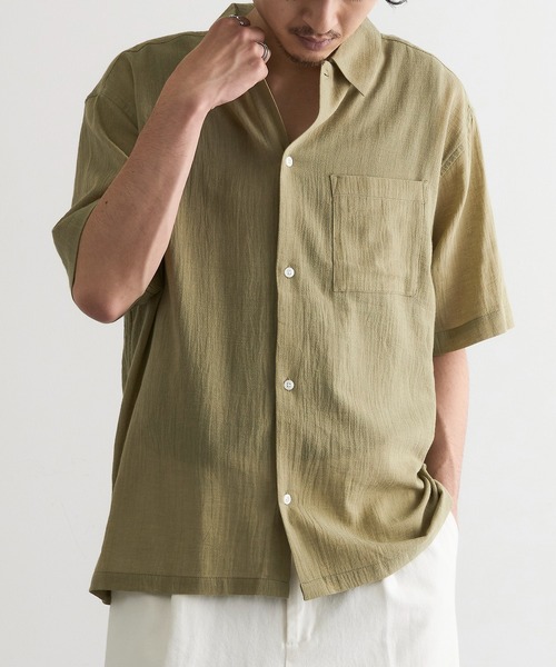 MAGASIN DE MODE Brew(マガジンデモードブリュー)の「【MAGASIN DE MODE Brew】強撚シャンブレー半袖シャツ MNY(シャツ/ブラウス・メンズ・グレー/アイボリー/カーキ/ネイビー・M/L/2L)」の21枚目の写真