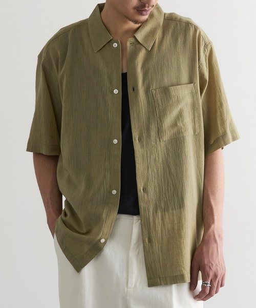MAGASIN DE MODE Brew(マガジンデモードブリュー)の「【MAGASIN DE MODE Brew】強撚シャンブレー半袖シャツ MNY(シャツ/ブラウス・メンズ・グレー/アイボリー/カーキ/ネイビー・M/L/2L)」の20枚目の写真