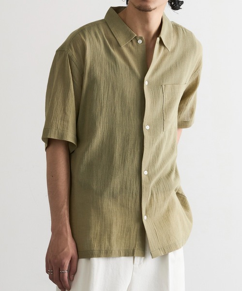 MAGASIN DE MODE Brew(マガジンデモードブリュー)の「【MAGASIN DE MODE Brew】強撚シャンブレー半袖シャツ MNY(シャツ/ブラウス・メンズ・グレー/アイボリー/カーキ/ネイビー・M/L/2L)」の22枚目の写真