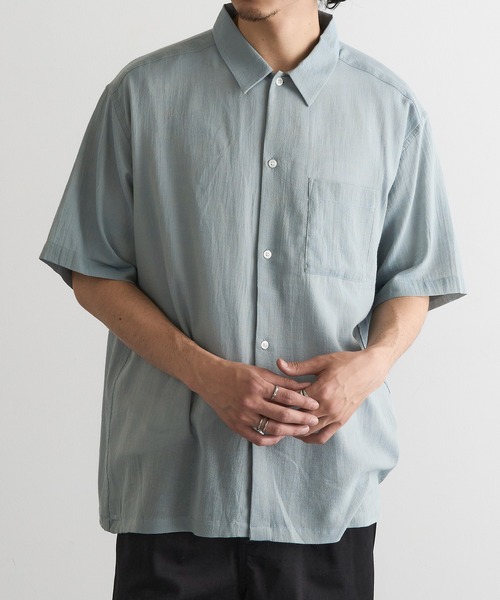 MAGASIN DE MODE Brew(マガジンデモードブリュー)の「【MAGASIN DE MODE Brew】強撚シャンブレー半袖シャツ MNY(シャツ/ブラウス・メンズ・グレー/アイボリー/カーキ/ネイビー・M/L/2L)」の13枚目の写真