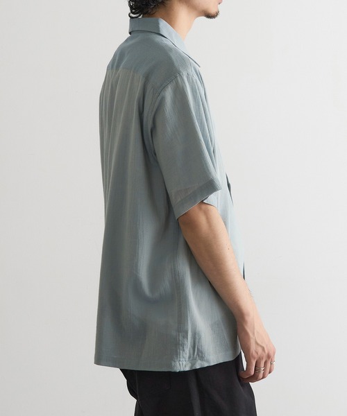 MAGASIN DE MODE Brew(マガジンデモードブリュー)の「【MAGASIN DE MODE Brew】強撚シャンブレー半袖シャツ MNY(シャツ/ブラウス・メンズ・グレー/アイボリー/カーキ/ネイビー・M/L/2L)」の14枚目の写真