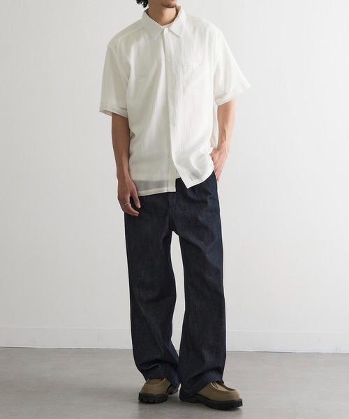 MAGASIN DE MODE Brew(マガジンデモードブリュー)の「【MAGASIN DE MODE Brew】強撚シャンブレー半袖シャツ MNY(シャツ/ブラウス・メンズ・グレー/アイボリー/カーキ/ネイビー・M/L/2L)」の10枚目の写真