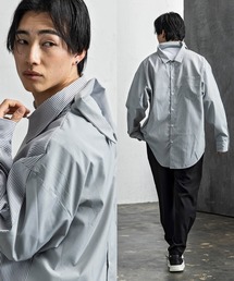 +CLOSET（プラスクローゼット）の「ダブルフロントドッキングストライプシャツ（シャツ/ブラウス）」