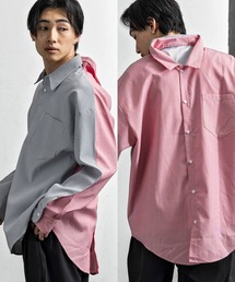 +CLOSET（プラスクローゼット）の「ダブルフロントドッキングストライプシャツ（シャツ/ブラウス）」