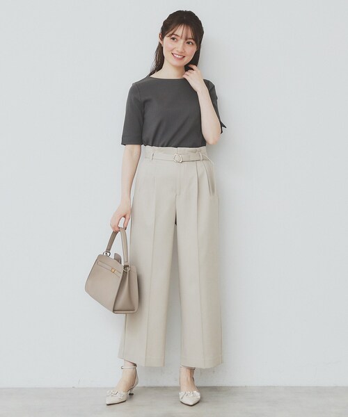 セール】《7色展開/XS-LLサイズ》ボートネックリブトップス【UV/洗濯機