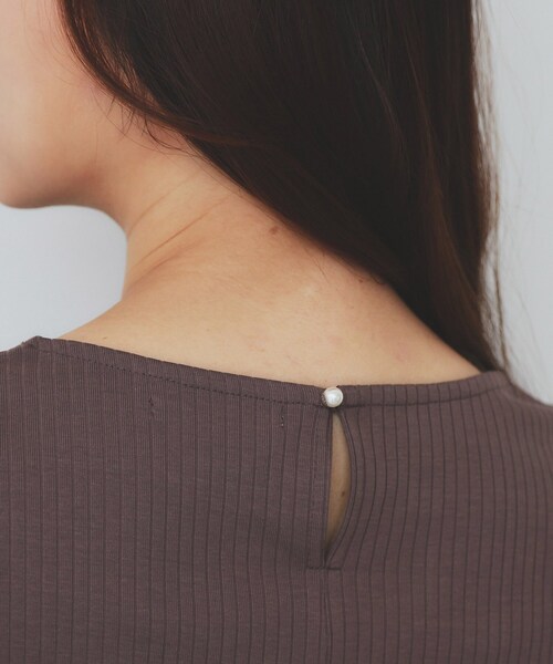 セール】《7色展開/XS-LLサイズ》ボートネックリブトップス【UV/洗濯機