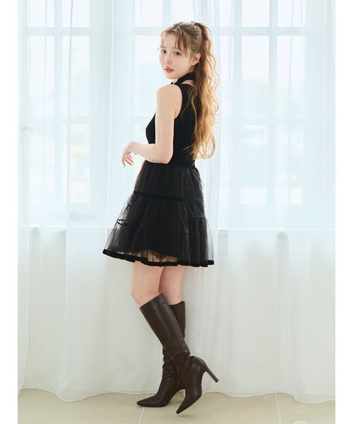 セール】＜木村りかこさんコラボ＞リボン付きベロアチュール